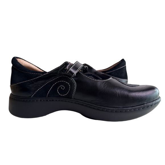 Naot Sea Mary Jane Casual Shoes Women's EU40 9-9.5 Black Leather Suede Swirl - Picture 4 of 9
